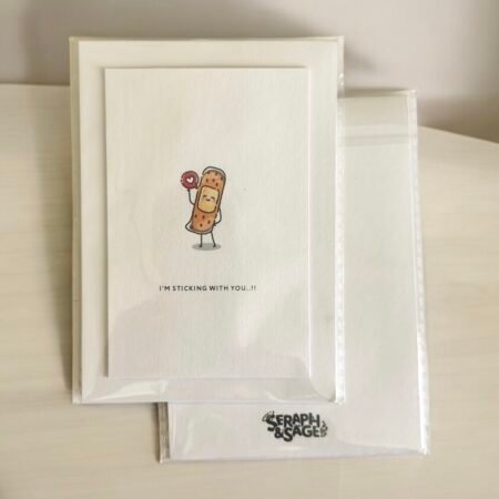 I’m Sticking With You – Fun Puns Note Card (Blank Inside)