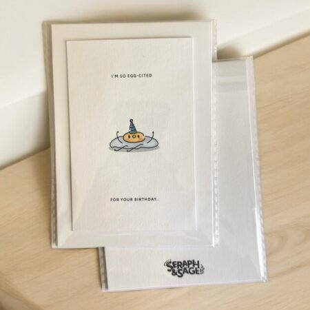 I’m So Egg-Cited – Birthday Fun Puns Note Card (Blank Inside)