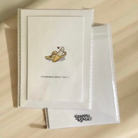 I’m Bananas About You – Fun Puns Note Card (Blank Inside)