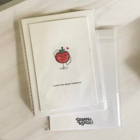 I Love You Head Tomatoes – Fun Puns Note Card (Blank Inside)