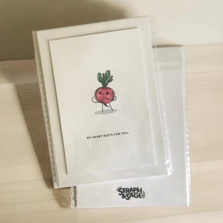 My Heart Beets for You – Fun Puns Note Card (Blank Inside)