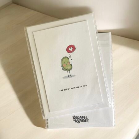 I’ve Bean Thinking of You – Fun Puns Note Card (Blank Inside)