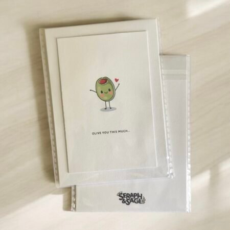 Olive You This Much – Fun Puns Note Card (Blank Inside)