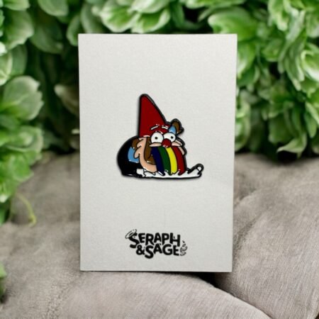 Kawaii Enamel Pin - Gnome Barfing Rainbow