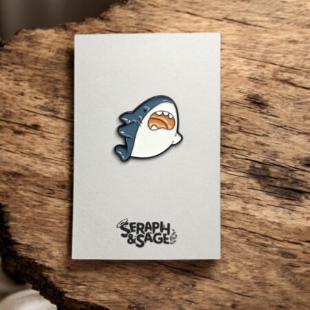Kawaii Ocean Mood Enamel Pin - Angry Shark