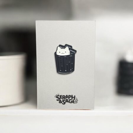 Kawaii Enamel Pin - Cat in the Bin