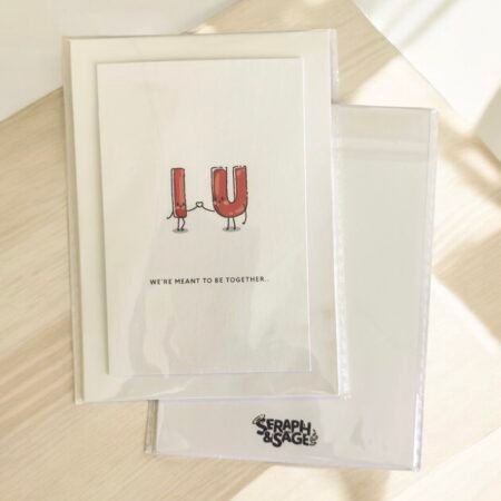 We’re Meant to Be Together – Fun Puns Note Card (Blank Inside)