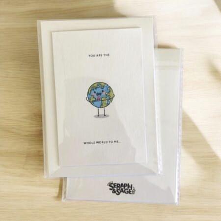You Are the Whole World to Me – Fun Puns Note Card (Blank Inside)
